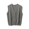Women's V-Neck Retro Wool Sweater Vest, Fish Scale Knit, Hollow Out, Autumn/Winter Cape Style