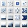 Nordic Blue Small Fresh Abstract Pillow Case Car Sofa Napkin Office Partition Curtain Cushion Cover Girl's Day Gift
