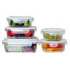 Стеклянный ланч-бокс Bento Box Разделенные контейнеры для приготовления пищи с крышками Штабелируемые многоразовые контейнеры для хранения продуктов