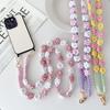 Phone Lanyard Cotton Rope Braided Daisy Flower Crossbody Strap,Length: 120cm