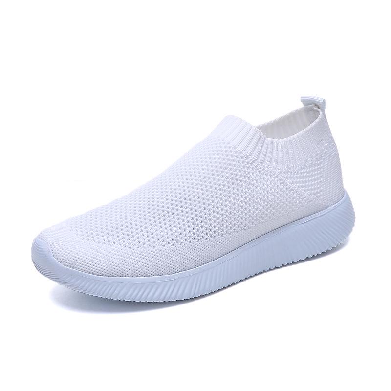 Foreign Trade Large Size Women's Shoes Little White Shoes Women's Mesh Breathable Sports Shoes Versatile Summer Running Socks Shoes Size 46