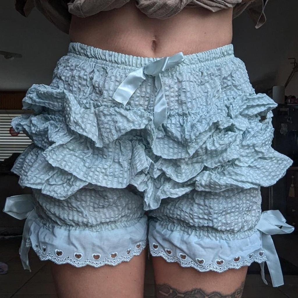 Женские шорты, однотонные, плиссированные, шорты поверх шорт с основой из слоистого материала