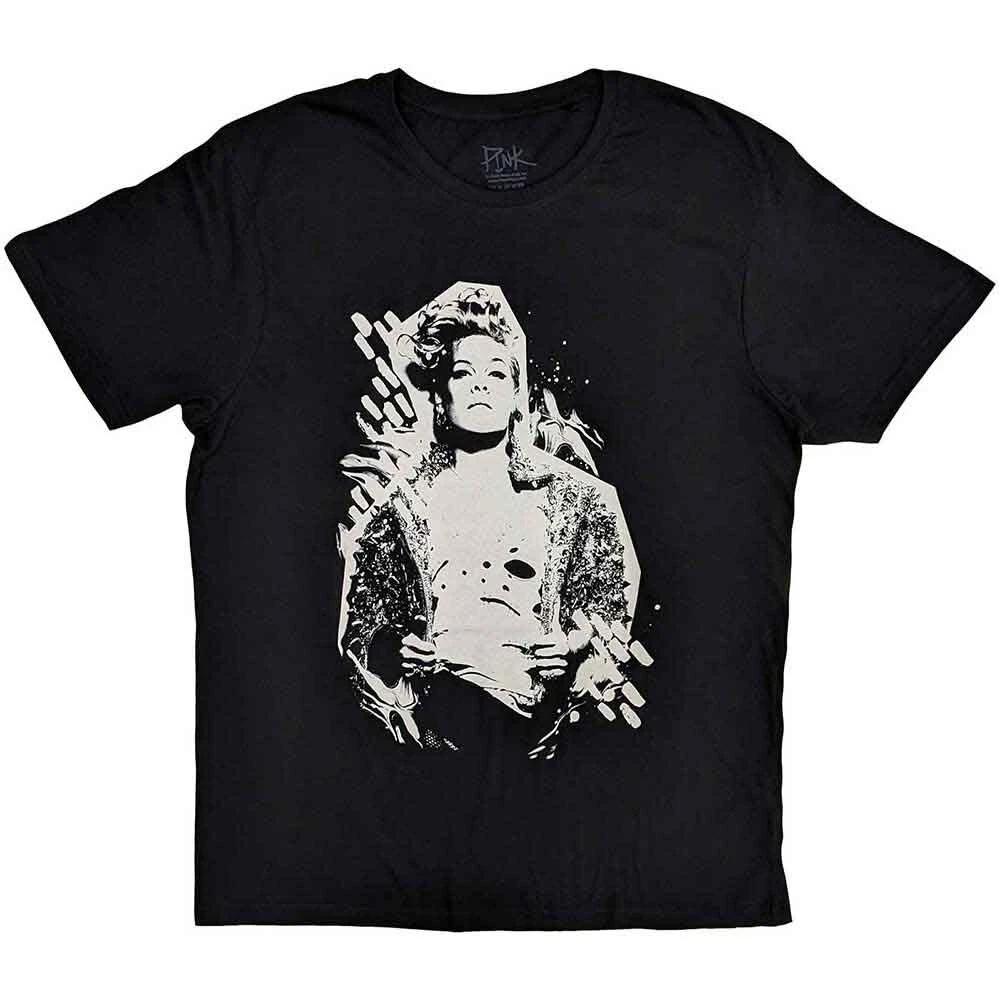 Pink Painty T-Shirt Black New