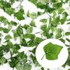 2Pcs 2.4m Artificial Hanging Vines Fake Ivy Greenery Garland Garden Fence Exterior Decor Home Wall Decoration Hanging Plants