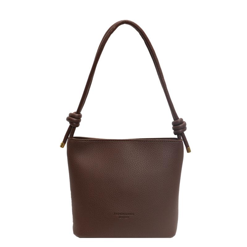 This Year's Popular Bag Women's Large-capacity 2025 New Summer Retro Fashion Shoulder Large-capacity Textured Bucket Bag