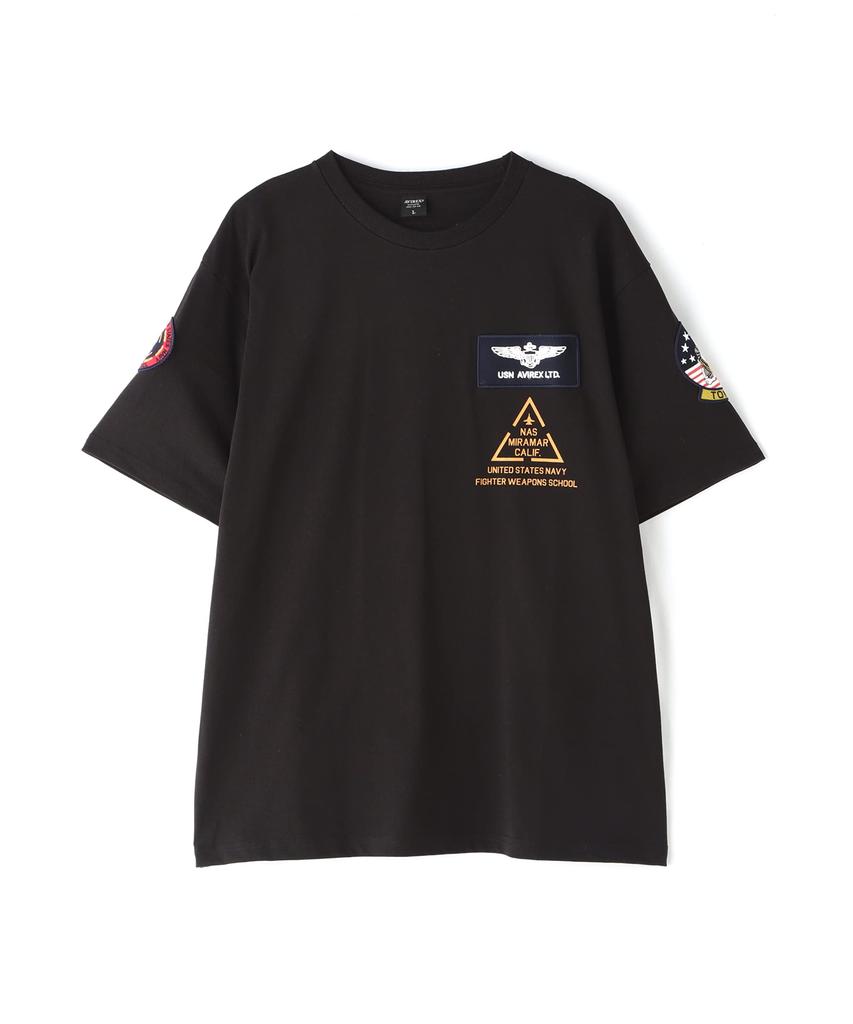 TOP GUN PATCH PRINT Top Gun Patch Print L 010 Black [AVIREX] & T-SHIRT / & T-Shirt Men's 783-3934013