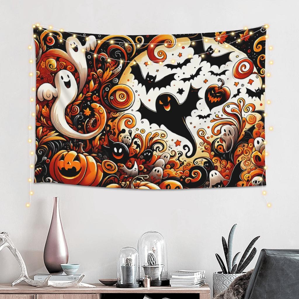 Halloween Witch Party Night Print Tapestry Room decoration Home Decoration Tapestry Decor Accessories Cute Room Decor
