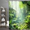 Green Leaf Forest Tree Greenery Green Healing Shower Curtain, Bathroom Decorative Shower Curtain, Waterproof Shower Curtain with