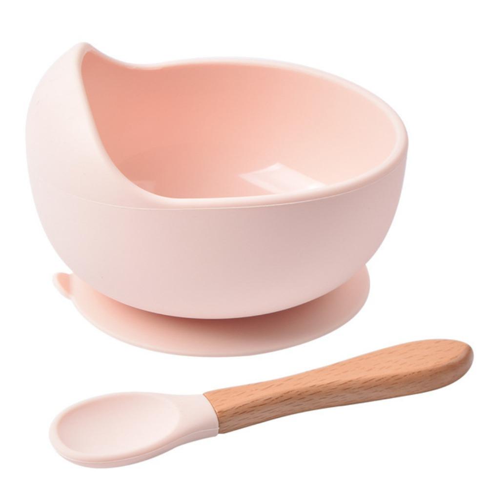 Supply Suctive Bamboo Spoon Toddler Bowl Children Dishes Silicone Dinnerware Food Grade Silicone
