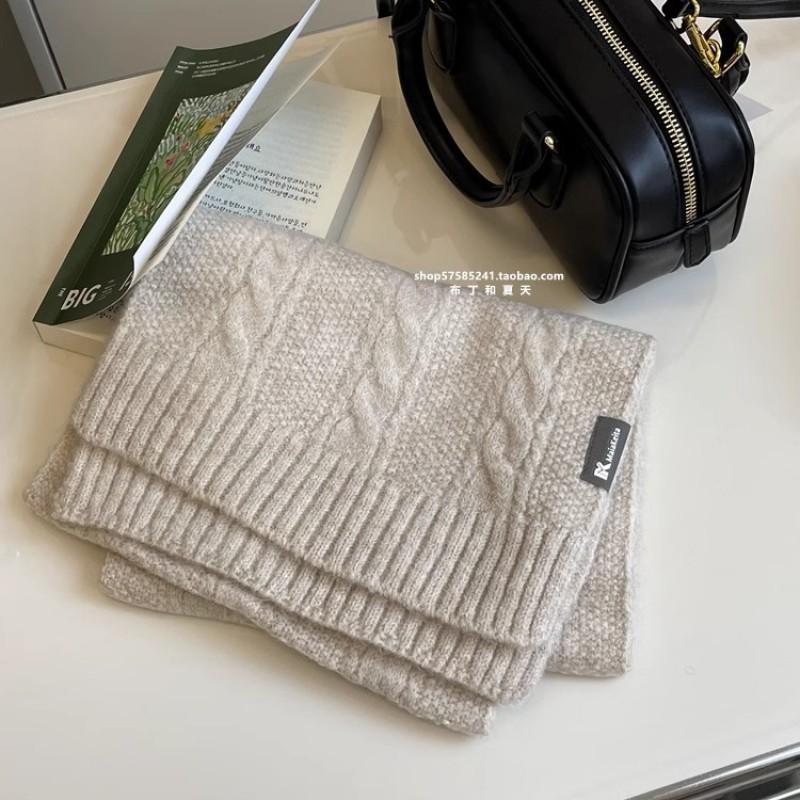 Soft Knit Scarf With Cable Warm Winter Accessory Women Men Students Cozy Lightweight Neck Wrap