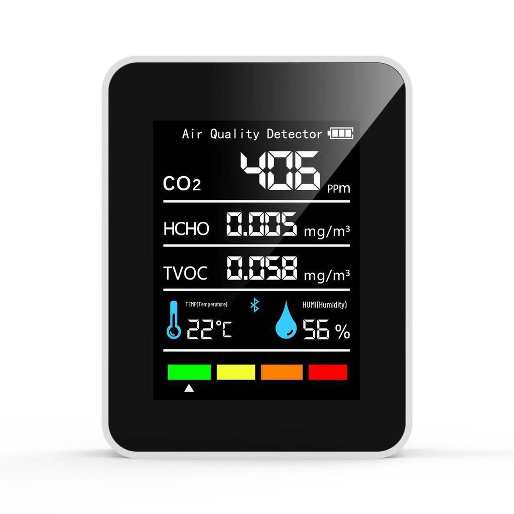 Детектор качества воздуха 5-в-1: Монитор формальдегида, CO2, температуры и влажности
