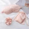 Silk-Like Eye Mask Set: Headband, Scrunchies, Bag - Perfect Wedding Favor & Outdoor Sleep Companion