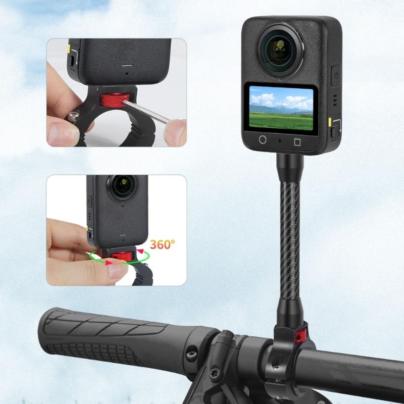 Lightweight 360 Degree Rotating Camera Bike Handlebar Clamp Quick Installation Cycling Accessories for 360 Action Camera