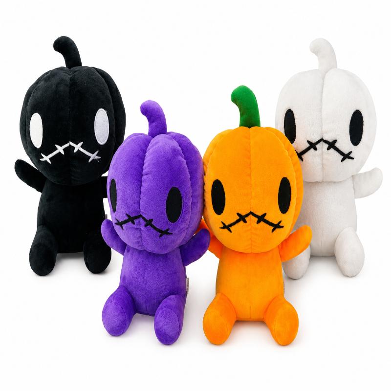 New Cute Halloween Pumpkin Plush Soft Stuffed Doll Pumpkin Character Plush Toy Collectible Birthday Gift Party Decoration