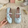 2024 Модные универсальные туфли Мэри Джейн большого размера с круглым носком, женские балетки с бантом, весенние и осенние туфли на плоской подошве Zapatos De Mujer