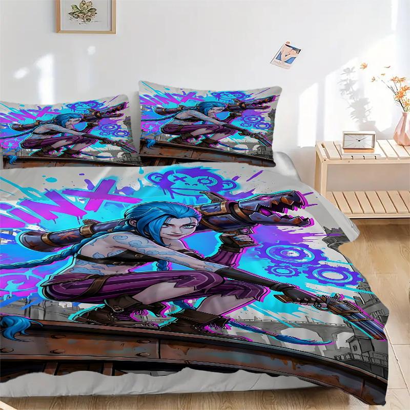 3Pcs Cyberpunk Warrior Girl Bedding Sets For All Sizes New 3D Printed Bed Cover Comforter Duvet Cover Pillowcase Bedroom Decoration