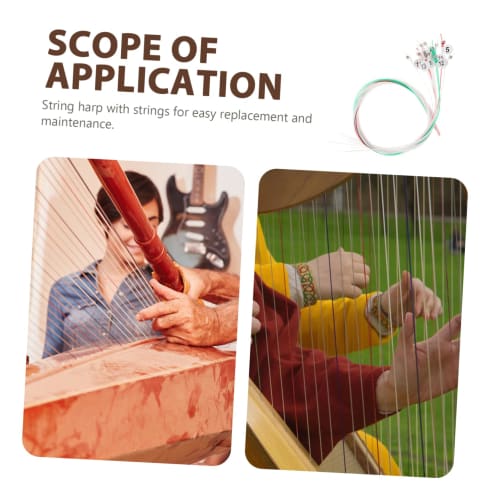 Ifundom Harp String Set, 15 Nylon Strings for Lyre Harp, for Boys, Girls, Adults, and Beginners, Rich Sound and Comfortable Handling