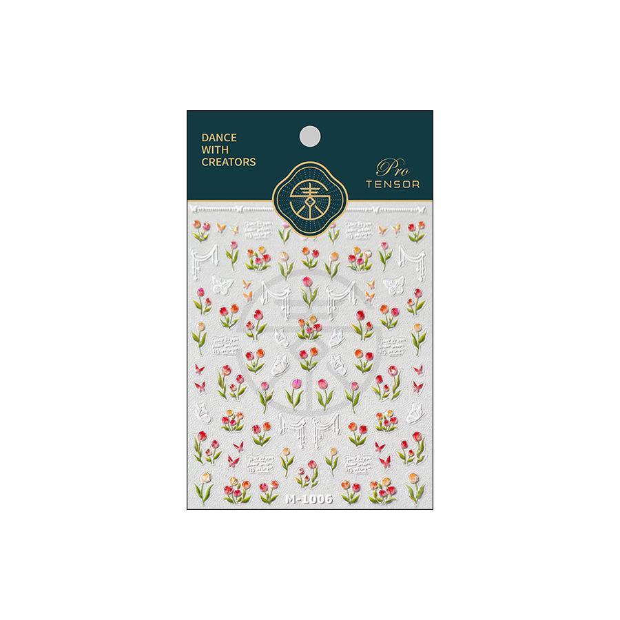 TENSOR Золотой Тюльпан M-1006 Прозрачный Гель-желе с битым стеклом Наклейка для нейл-арта