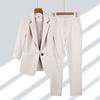 Summer Thin Jacket Blazer Casual Wide Leg Pants Two Piece Elegant Women's Pants Set Office Outfits Business Clothing