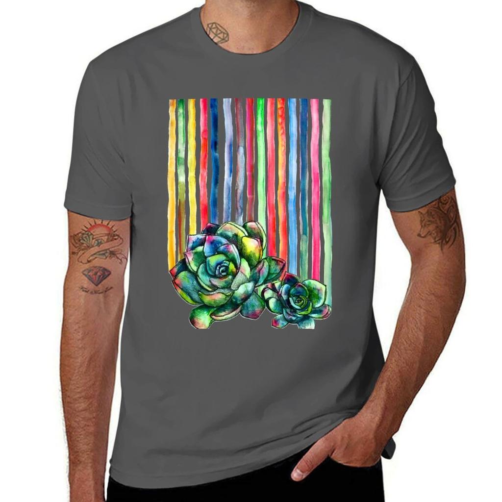 Rainbow Succulents Tshirt Holiday Party Tee Shirt
