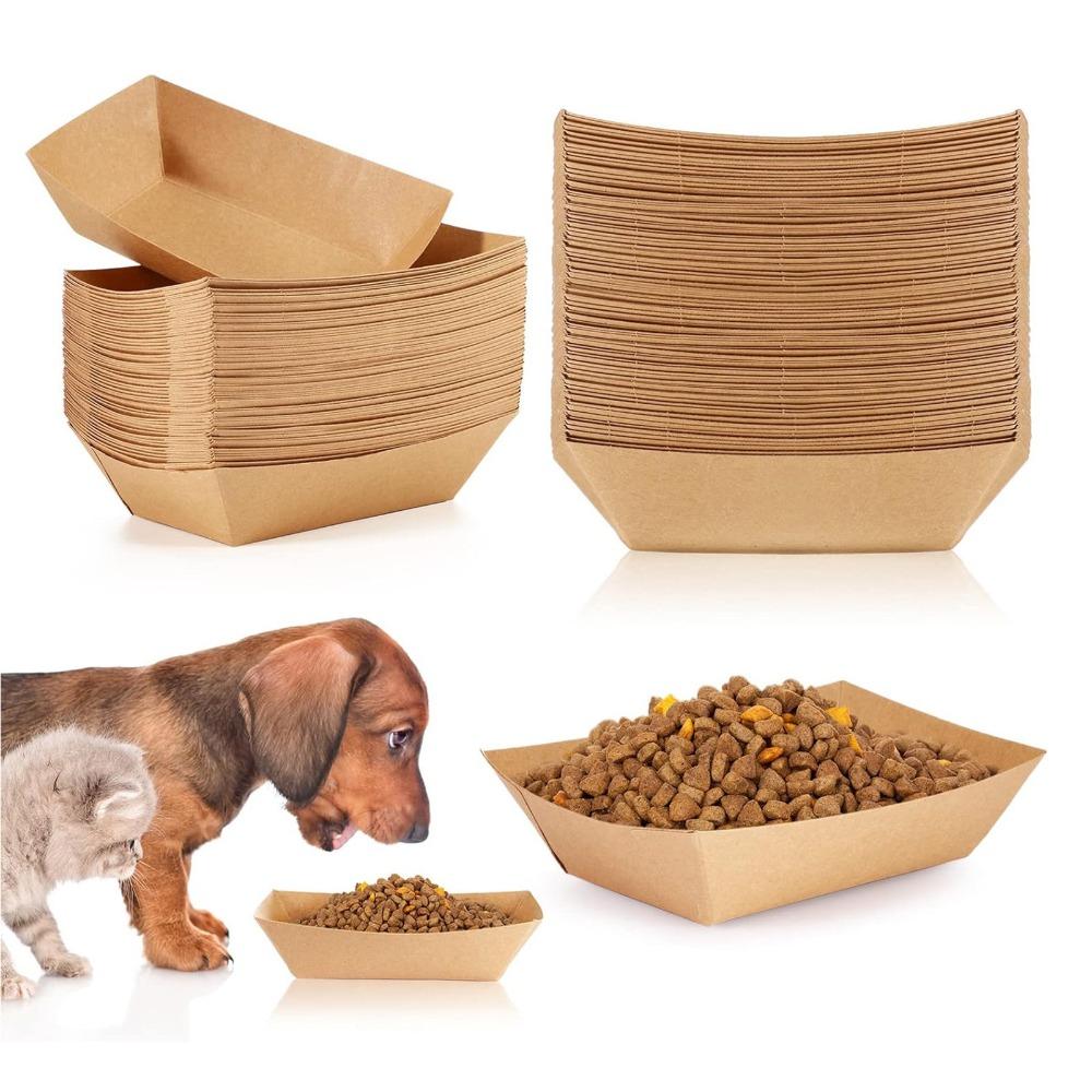 50PCS Kraft Paper Disposable Serving Basket Food Boat French Fries Tray  Party Picnic Wedding