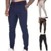 Мужские брюки Slim Fit сплошной цвет со средней талией мягкие тонкие дышащие косые карманы до щиколотки на пуговицах на молнии мужские деловые длинные брюки