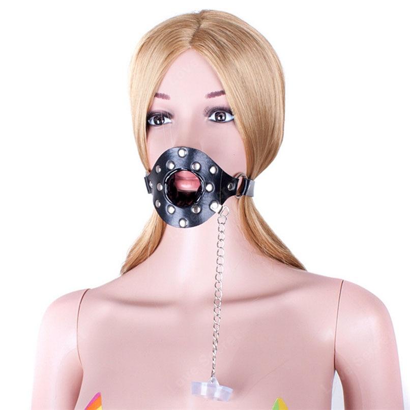 Open Mouth Gag with Cover Slave Fetish Adult Game Erotic Sex Toy Bed Restraints Sex Products
