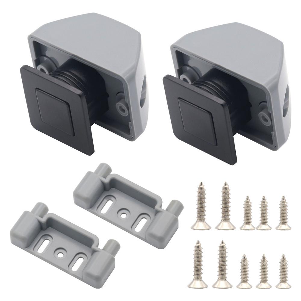 Square button lock+Fixed screw 15mm For RV Drawer Cupboard Door Caravan Cabinet
