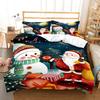 Winter Snowflakes Bedding Set Red Celebrate Christmas Home Decor Snow Elk Santa Claus 3D Printed Duvet Cover For Boy Girl Adult