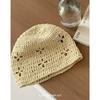 Early autumn Korean new handmade crochet cotton thread hollowed out bald hat personalized pullover hat knitted wool hat men and women trend