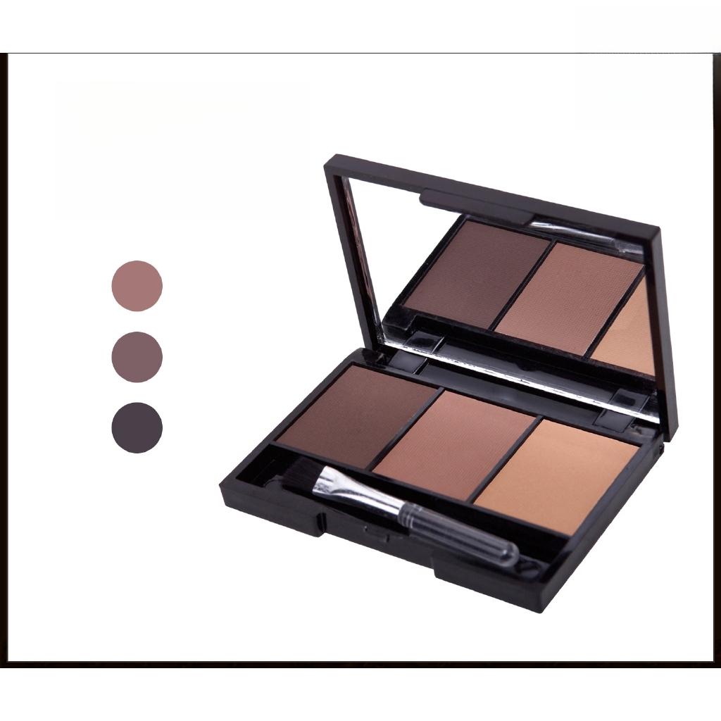 Трехцветная пудра для бровей, долговечная водостойкая неотбеливающая натуральная трехмерная многофункциональная подставка для теней для век, студенческая косметика