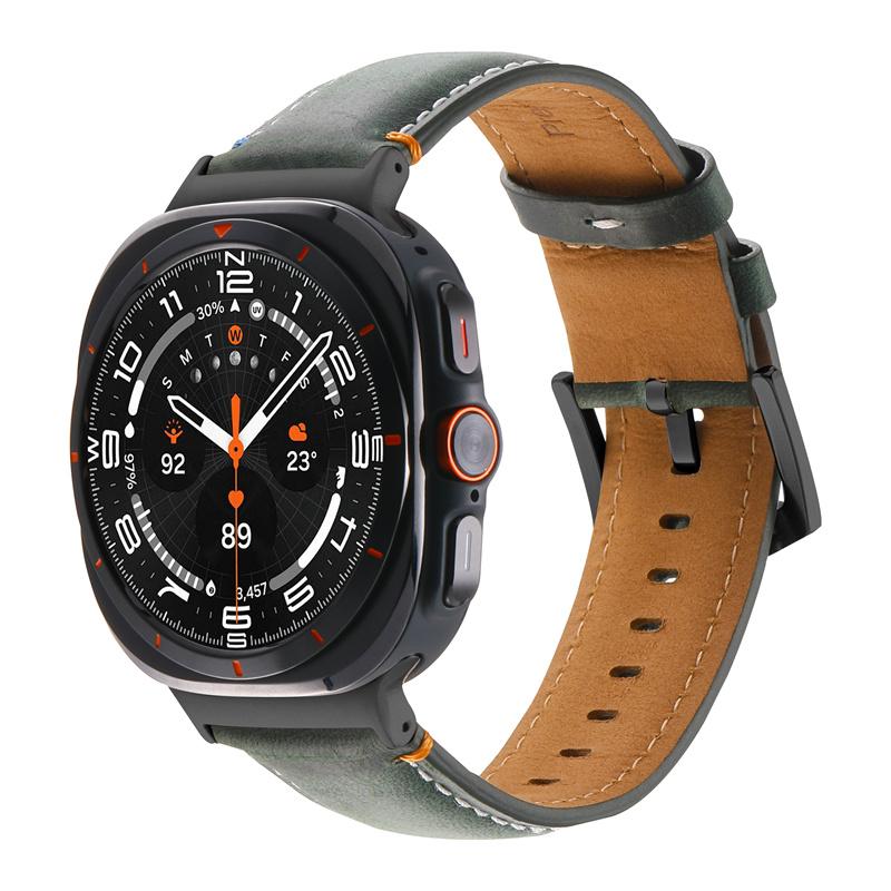 Кожаный ремешок без зазоров для Samsung Galaxy Watch 7 ULTRA 47 мм мужской ремешок для galaxy watch ultra7 47 мм для браслета изогнутый