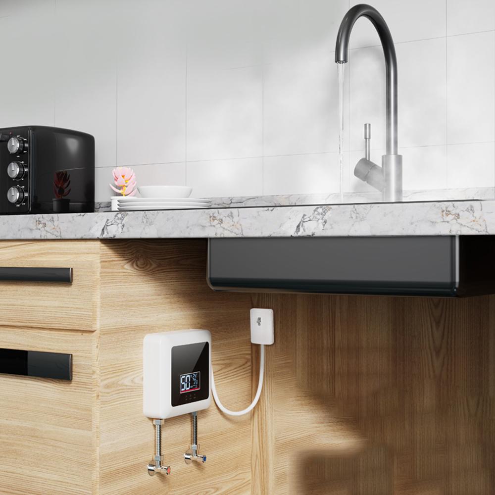 Мгновенный водонагреватель 7500 Вт, мини-электрический проточный водонагреватель, настенный светодиодный дисплей, поддержка