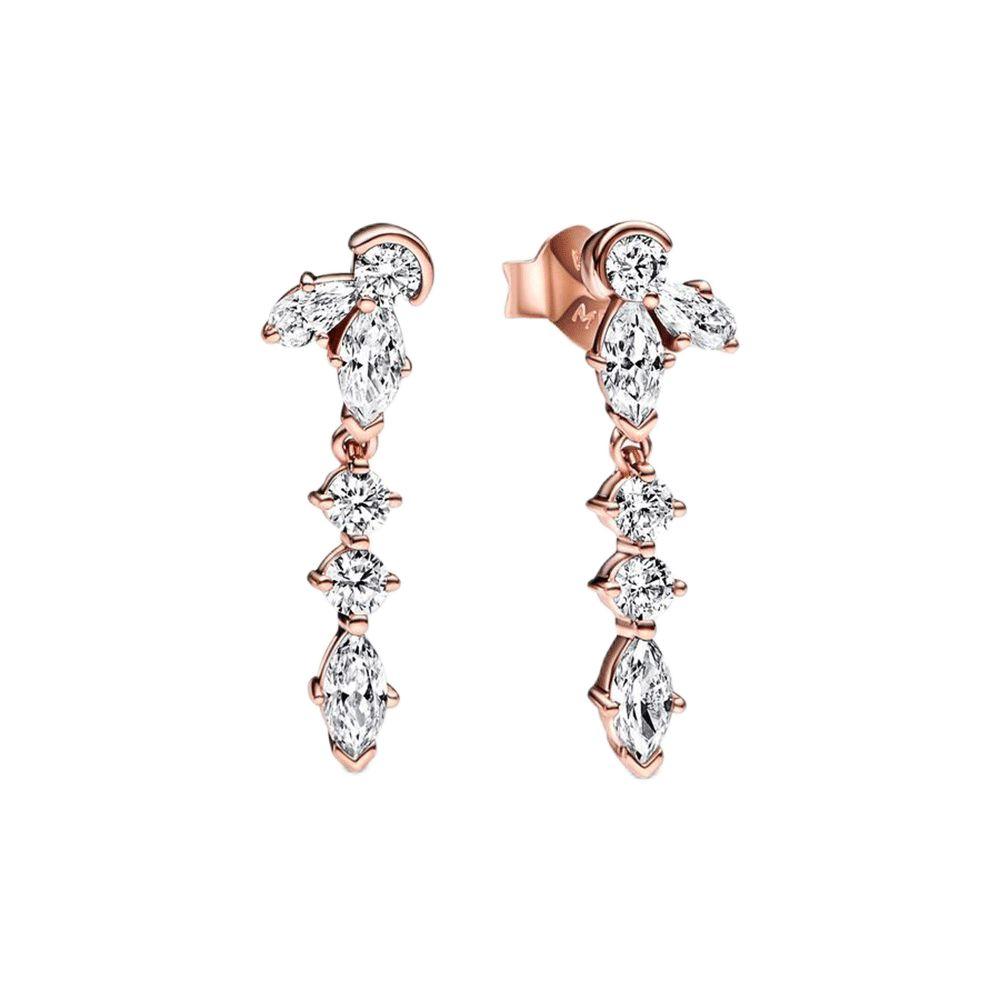 New 925 Sterling Silver Earrings for Women Luxury Rose Gold Color Heart Star Moon Earrings Fine Birthday Wedding Jewelry Gifts