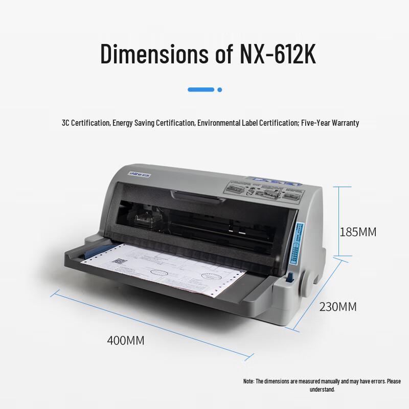 Zhongying NX-612K Dot Matrix Printer CN plug (adapter included)