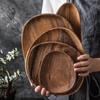 Whole Wood Lovesickness Wood with Irregular Oval Solid Wood Pan Plate Fruit Dishes Saucer Tea Tray Dessert Plate Tableware Set