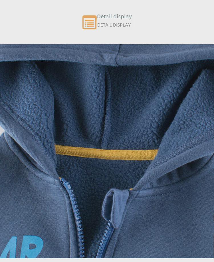 27kids Куртка с капюшоном и подкладкой из бархата на молнии для мальчиков - Коллекция Осень/Зима