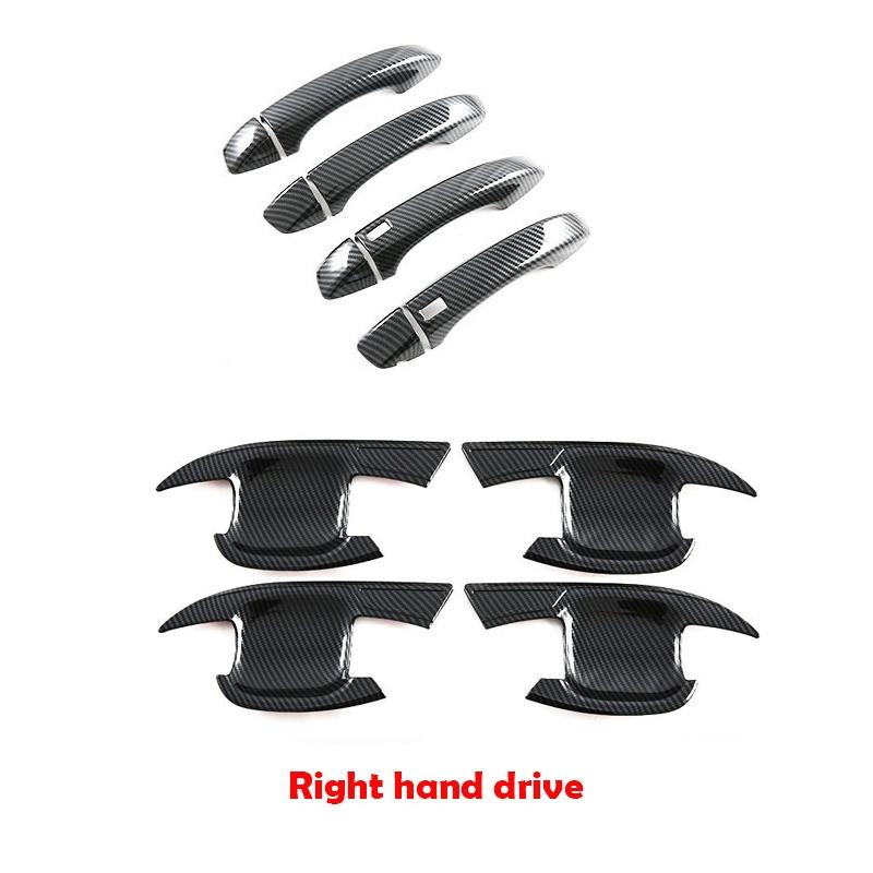 LHD RHD For MG HS 2018- ABS carbonfiber Car Door Pull Door knob Catch Door Handle Bowl Cap Decoration Cover Trim Accsesories