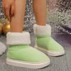 Обувь для женщин Зимние женские сапоги с круглым носком из цельного флоксового плюша Теплые Водонепроницаемые повседневные зимние сапоги для женщин