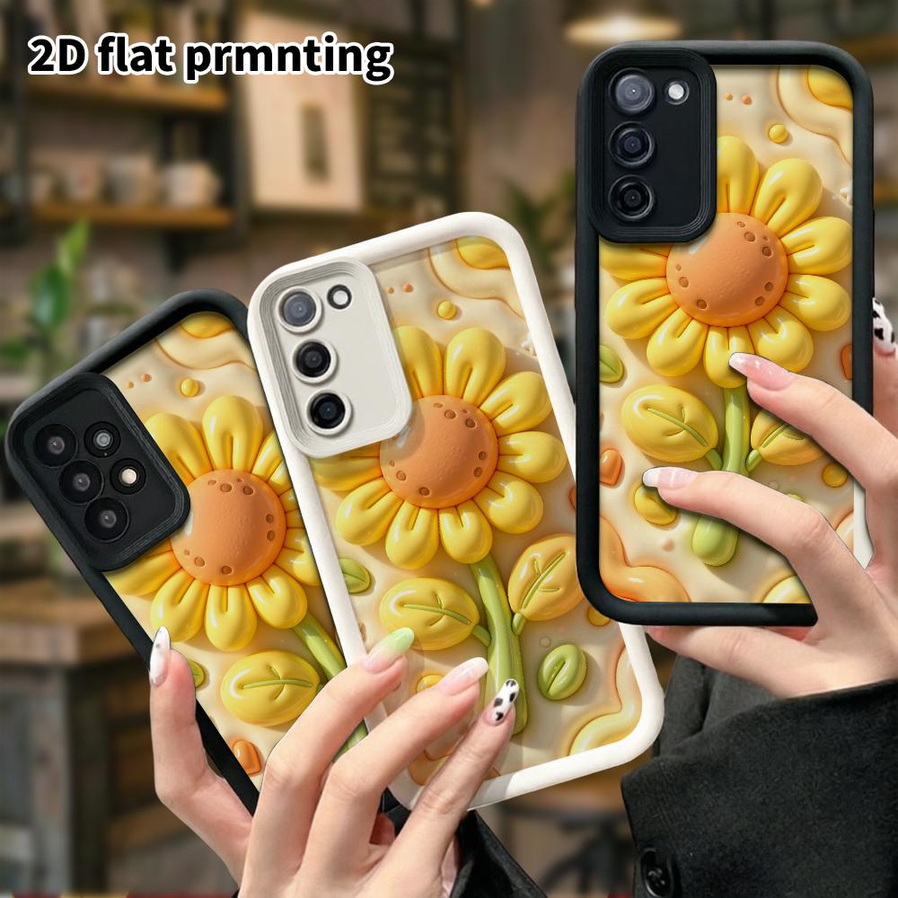 Чехол для телефона: 2D плоский дизайн, подходящий для защитного чехла Samsung Galaxy A34 A35 M05 M06 S20 S22 S21 FE Plus 5G, расцветший подсолнух, идеальный Рождественский an