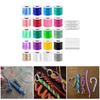 Multipurpose Lanyard String Set Colorful Plastic Lace Rolls Sturdy 20 Rolls and Keychain Parts for Creative Projects