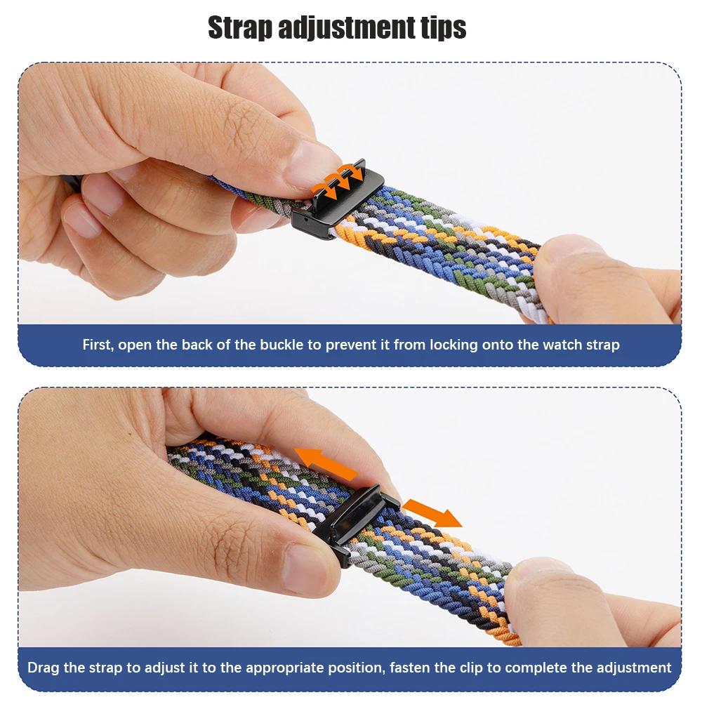 20mm 22mm Elastic Braided Nylon Strap for Amazfit GTR 4 3 Pro Band Replacement Bracelet for Amazfit GTS 4 2 mini/Bip 5 4 Correa