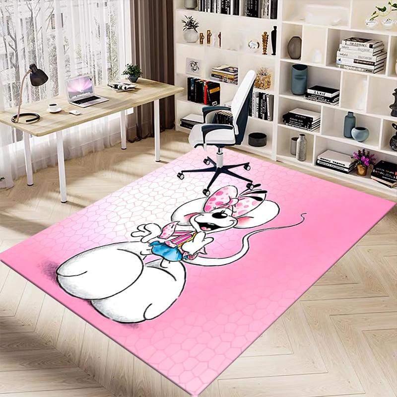 Pink Mouse Bow Carpet For Playroom Bedroom Living Room Sofa Home Decorkids Game Area Rug Nonslip Floor Mat