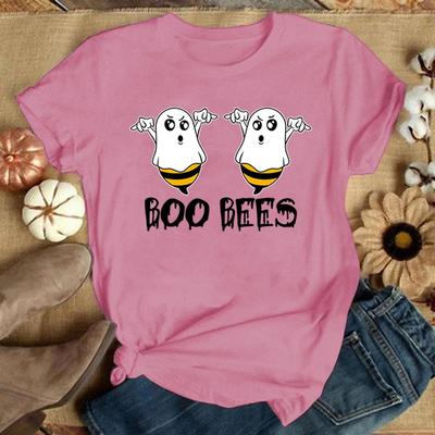 Летняя футболка с коротким рукавом Femme Funny Boo Bees Letter Print TSshirt Casual T Shirt Women Sexy Tops Harajuku Kawaii Clothes