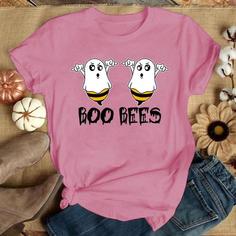 Summer Short Sleeve Tee Shirt Femme Funny Boo Bees Letter Print Tshirt Casual T Shirt Unisex Sexy Tops  Harajuku Kawaii Clothes