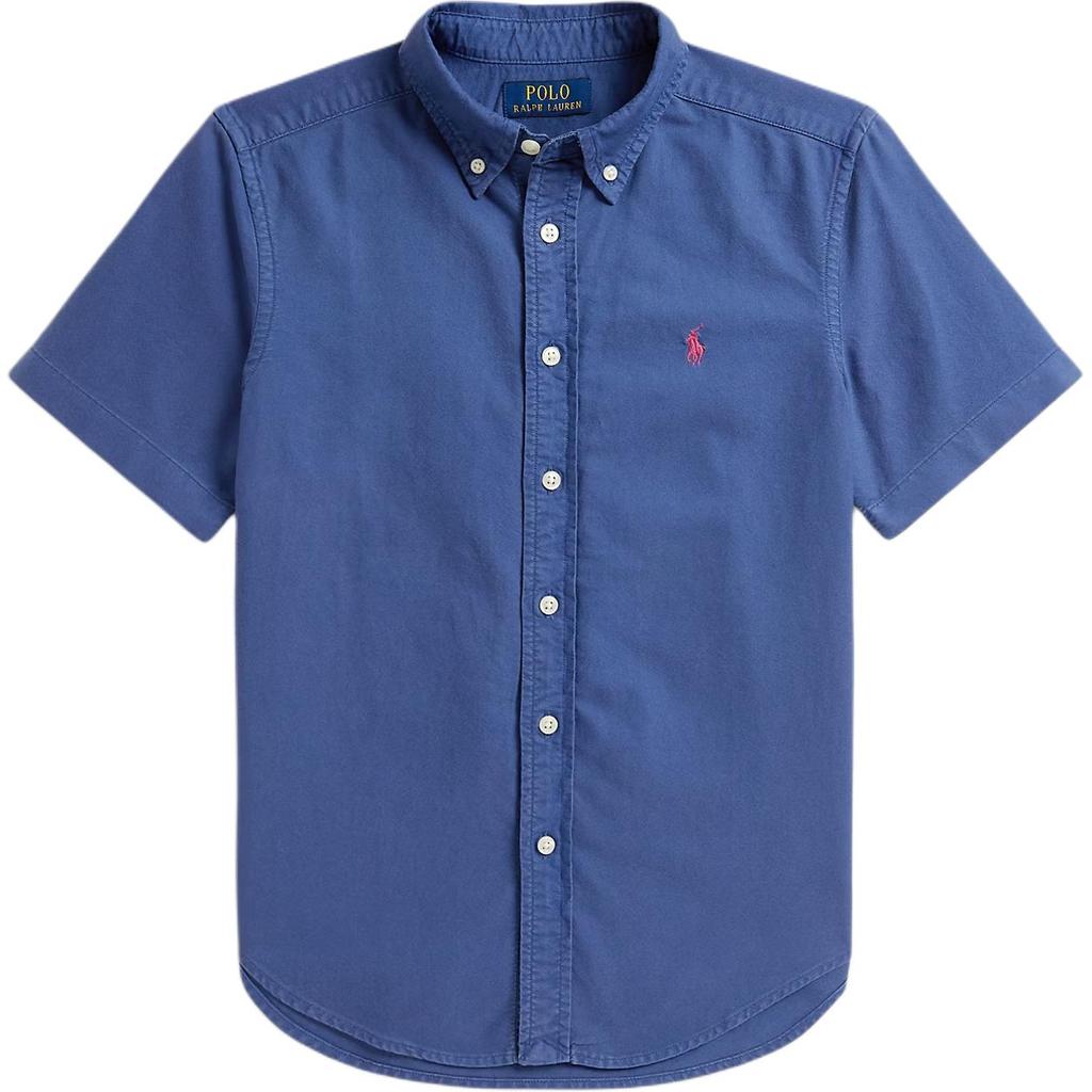 Поло Ralph Lauren Повседневная рубашка Окрашенная garment-dyed Хлопок Оксфорд Короткий рукав Дети Рубашки для детей 323B22753-001