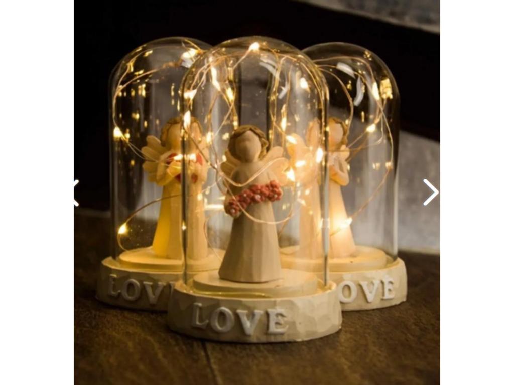 Тематический колокольчик с подсветкой и фигурка ангела с 3D-фигурками? Маленький размер 2 шт.