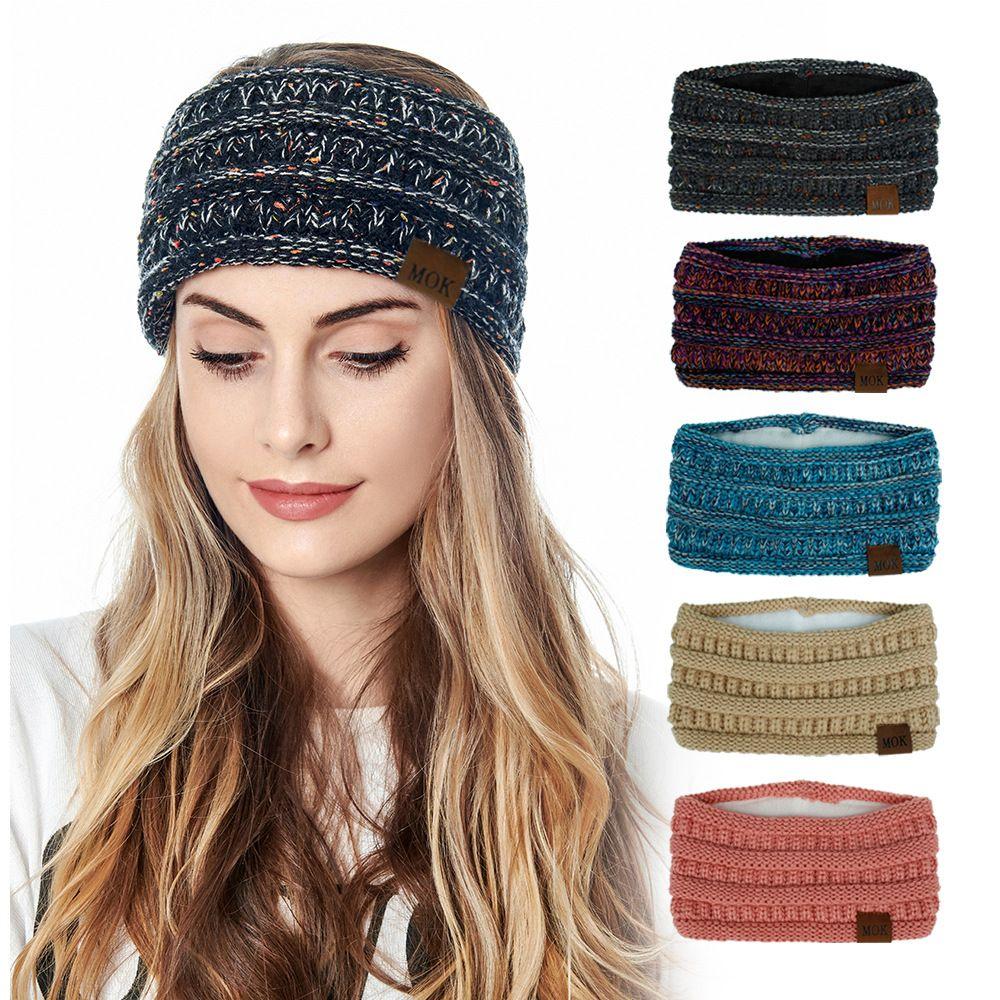 Hair Accessories Thick Fuzzy Knit Hair Band Head Wrap Ear Warmer Headbands for Women Fleece Lined