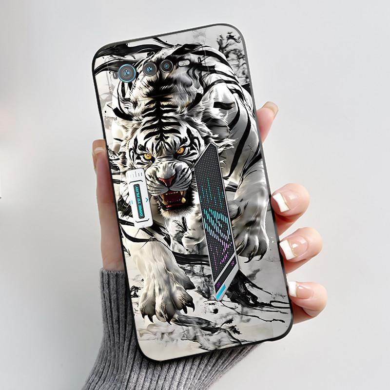 Чехол для телефона Asus ROG Phone 6 5G, мягкий силиконовый, черный, элегантный стиль, мультяшный узор, чехол со снежной горой