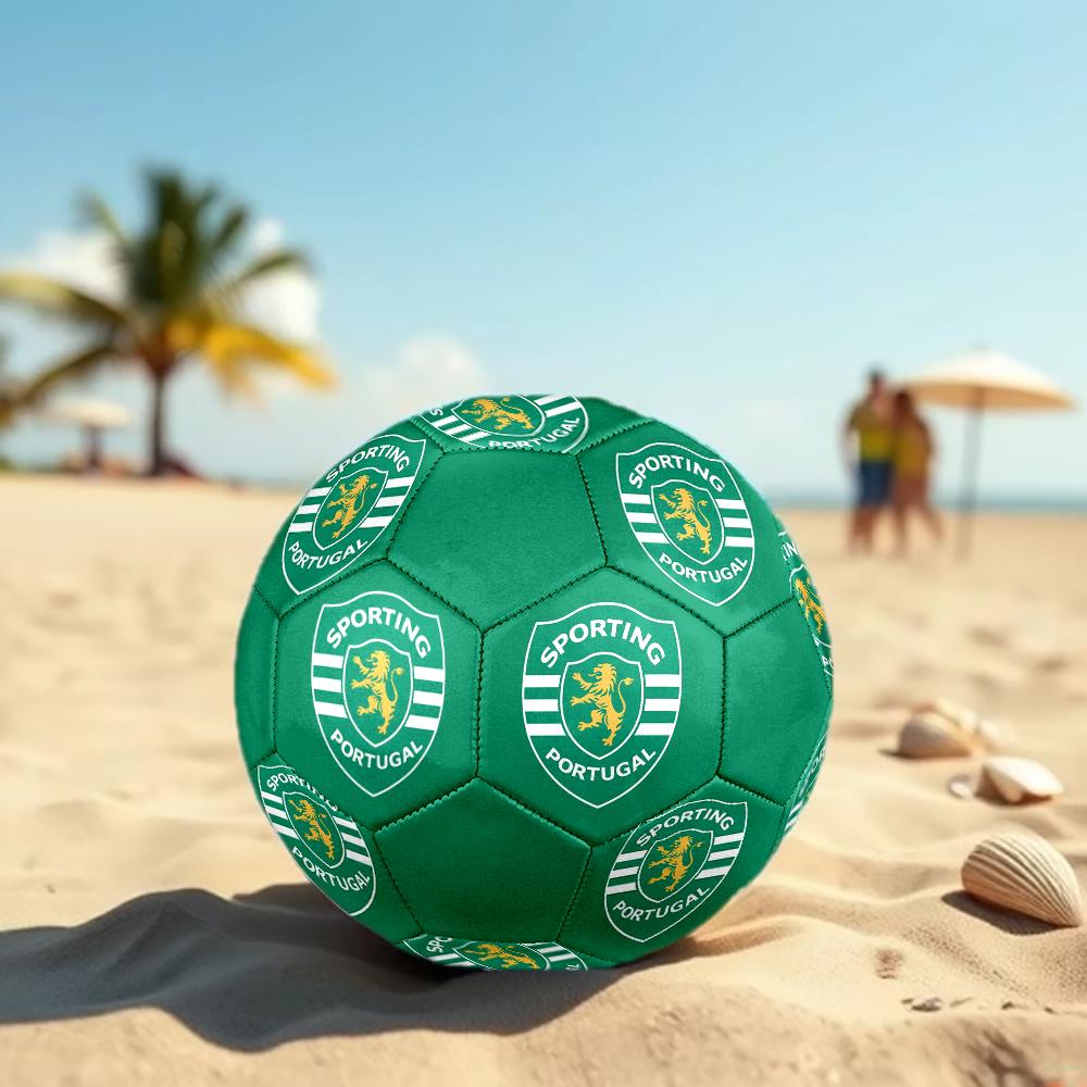 Sporting fc Футбольный мяч, разноцветный, подходит для всех возрастов, сшит машинной строчкой, материал ПВХ, соревновательного уровня, прочный и с высоким отскоком